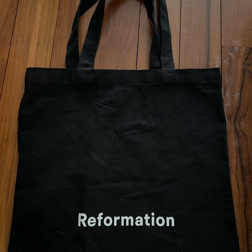 Reformation Classic Black small cotton canvas Tote